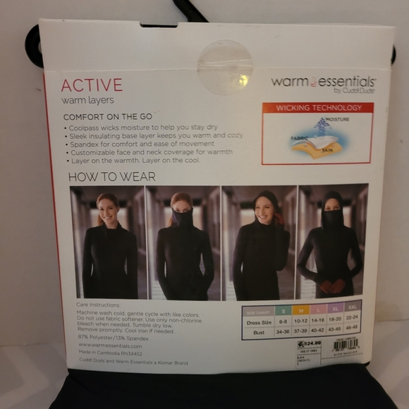 Ladies Cuddl Duds Warm Essentials Balaclava & Wander Ophelia Turtleneck Small - Picture 8 of 12